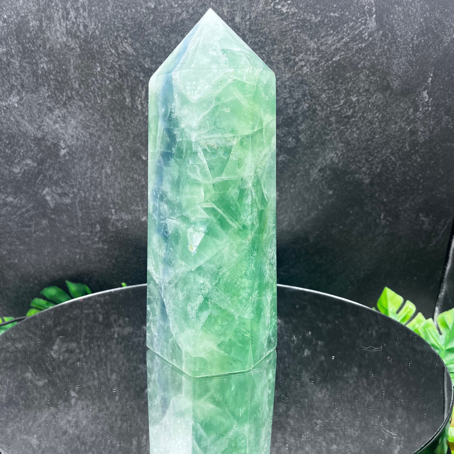 Green and Blue Fluorite Tower