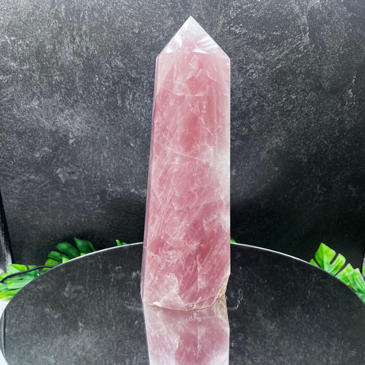 Deep Pink Rose Quartz Tower