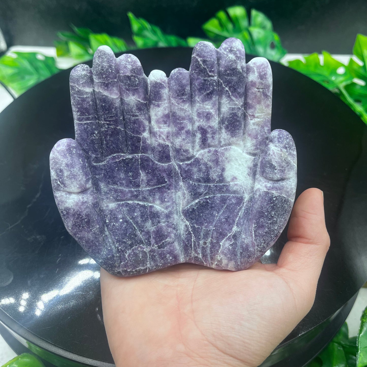 Lepidolite Hands Carving