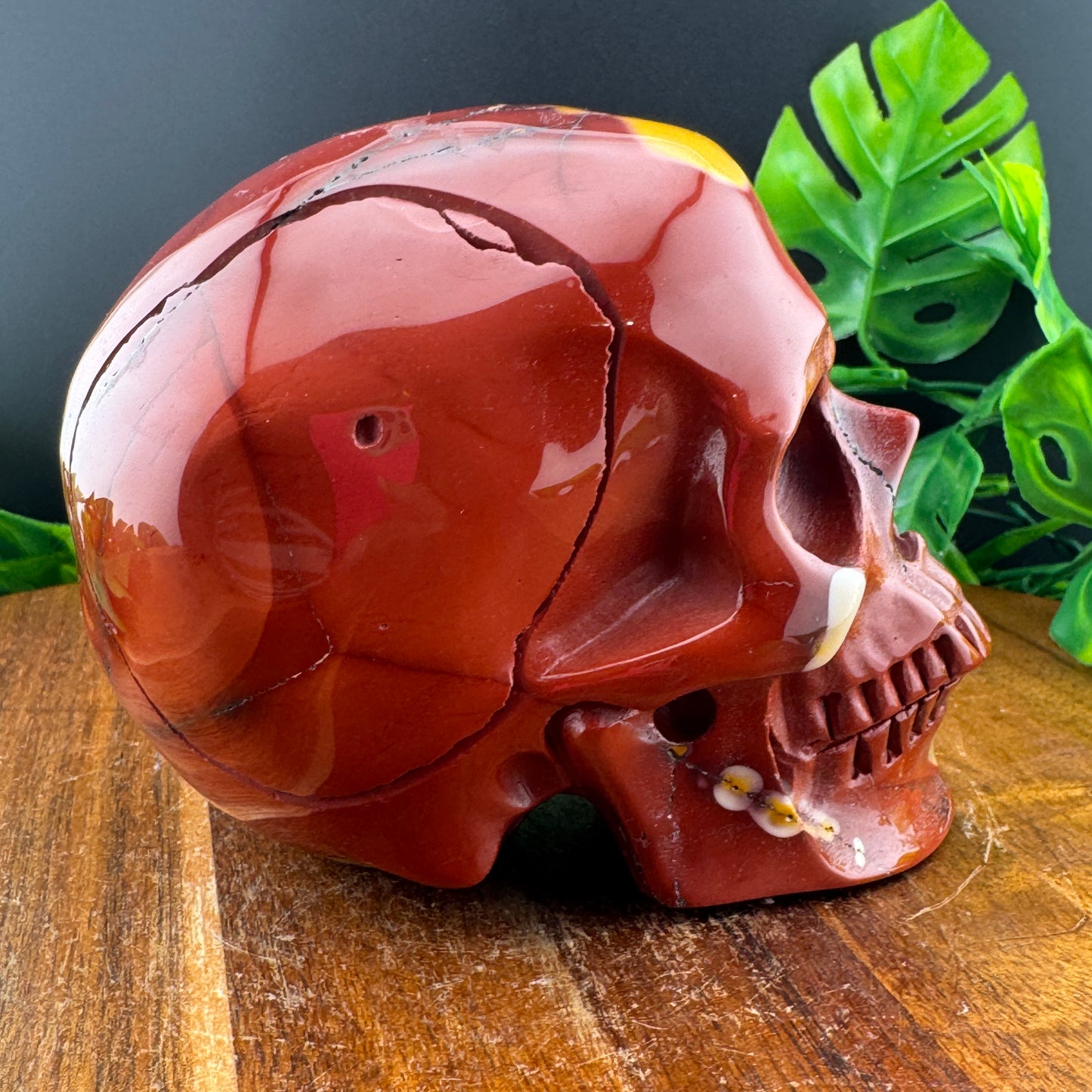 Red and Yellow Mookaite Skull