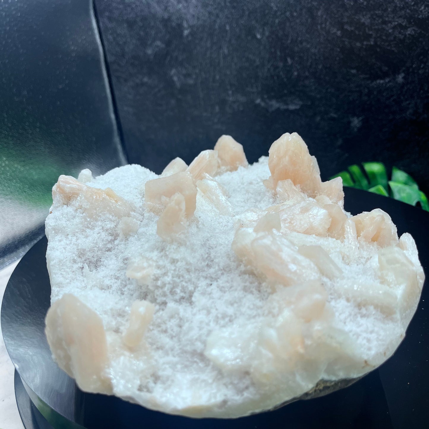 Peach Stilbite on Mesolite