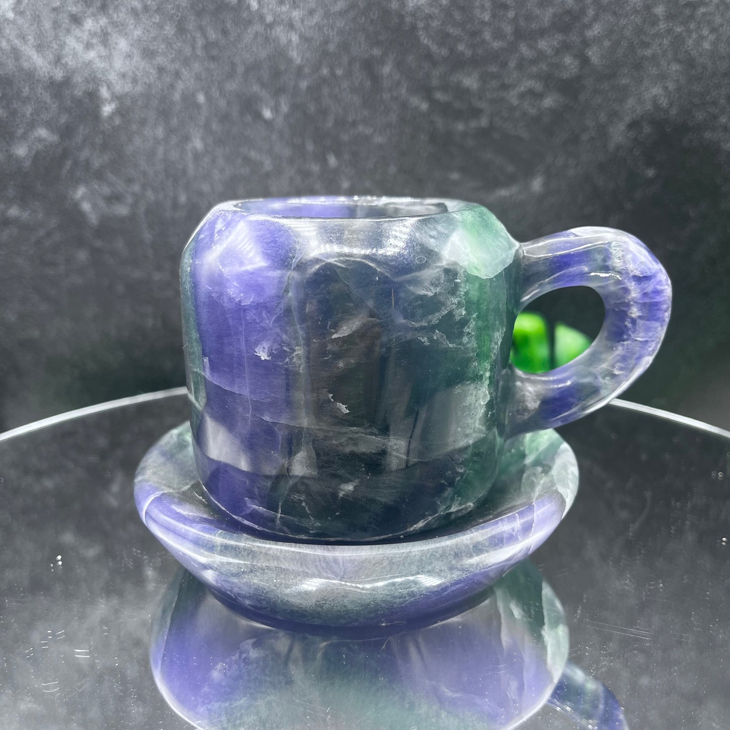 Rainbow Fluorite Cup and Saucer