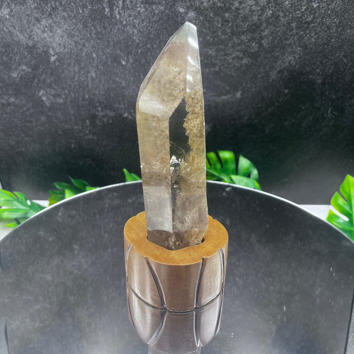 Clear Quartz Garden on Stand