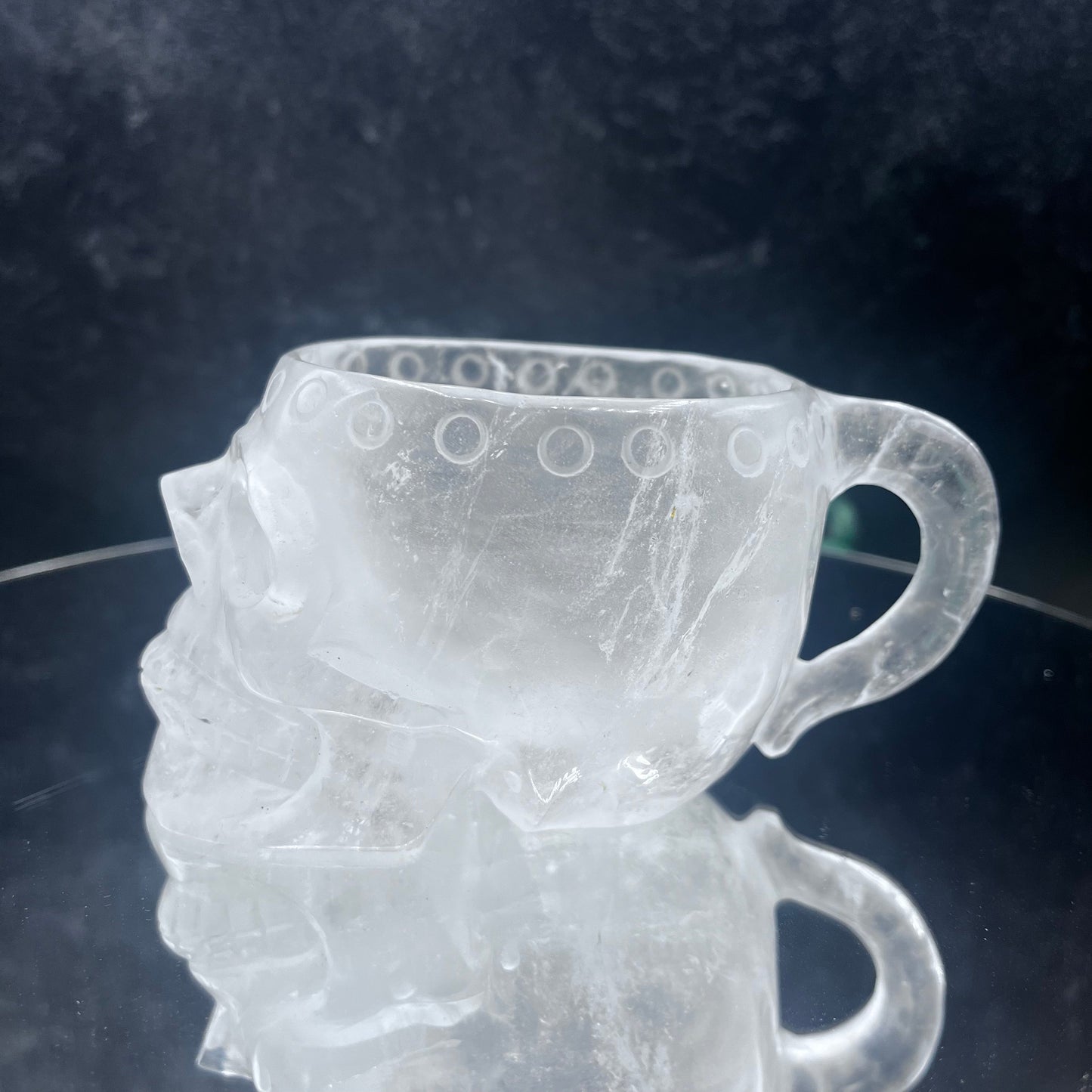 Clear Quartz Skull Cup