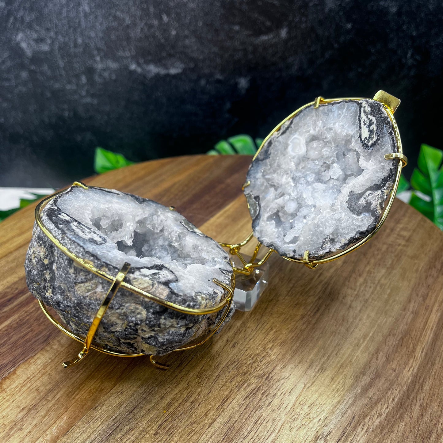 Druzy Agate Metal Bowl