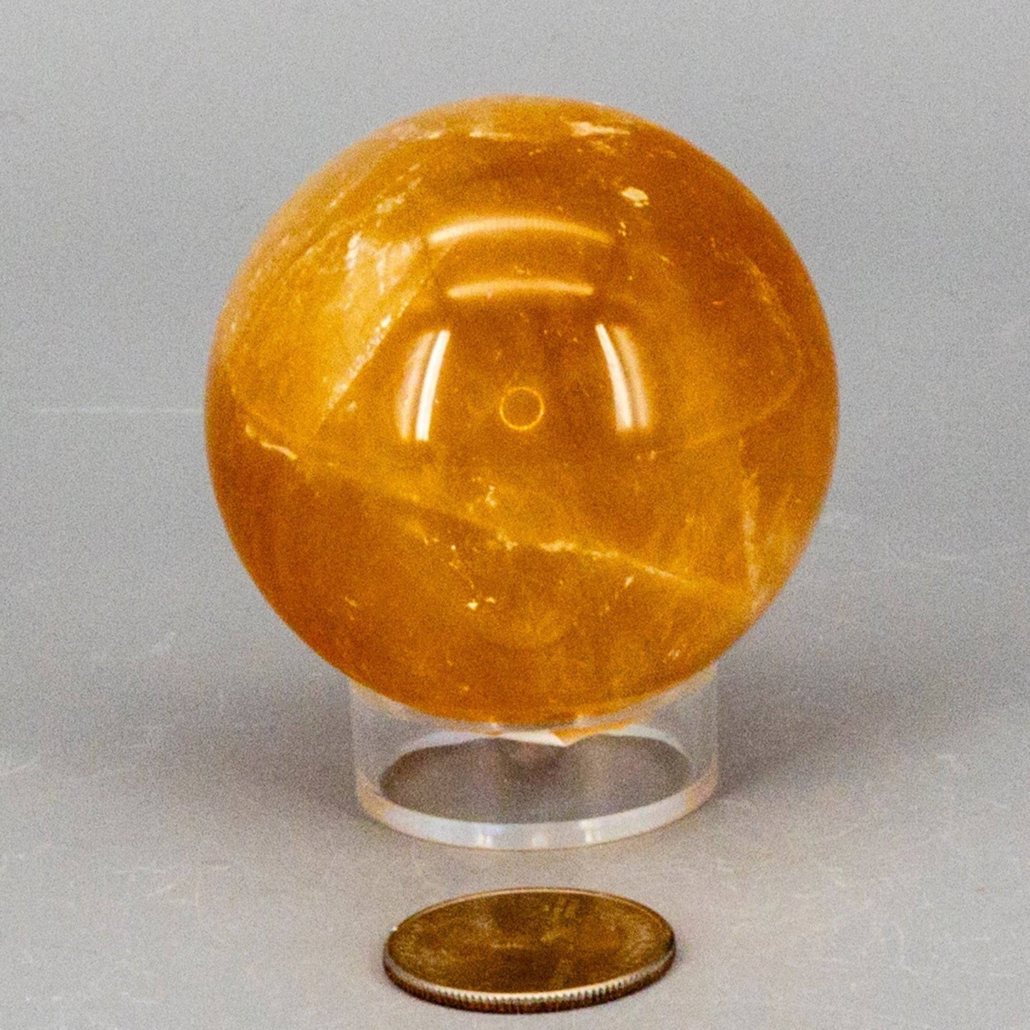Honey Calcite Sphere 56mm, Warm Empowering Crystal