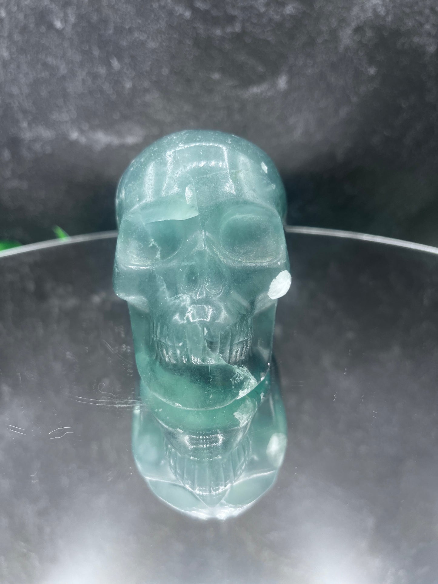 Green Fluorite Skull