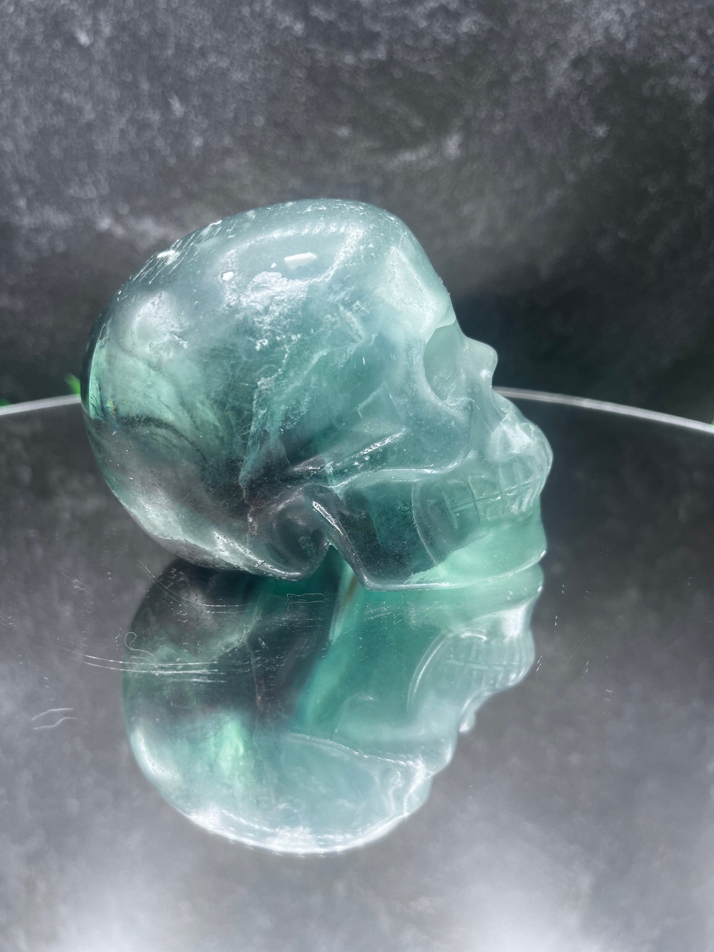 Green Fluorite Skull