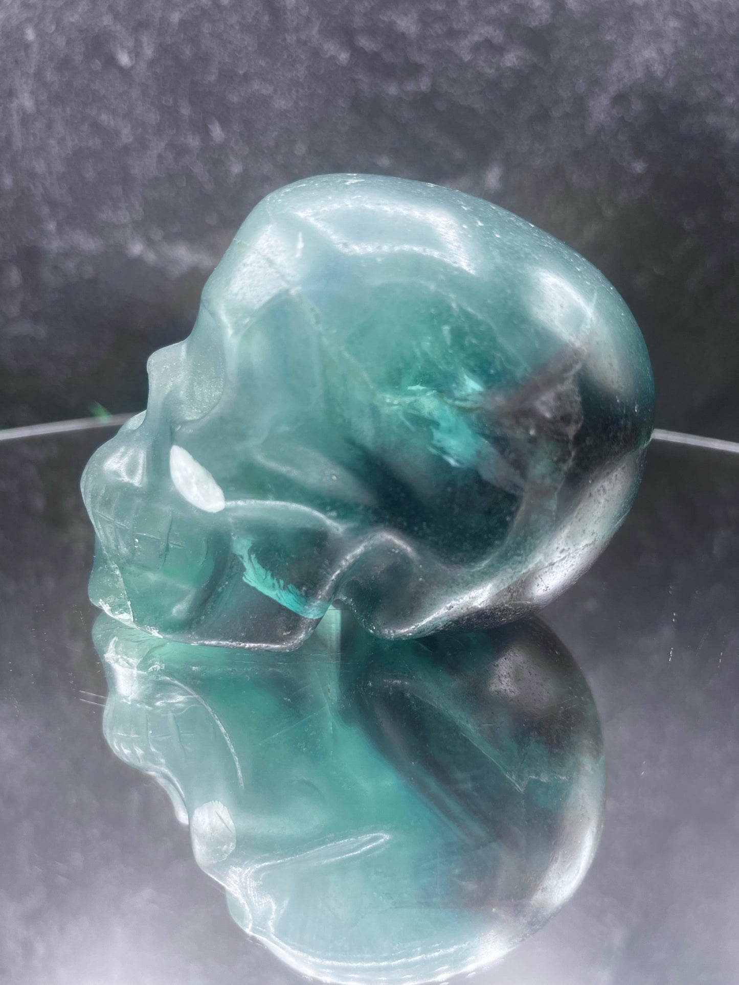 Green Fluorite Skull