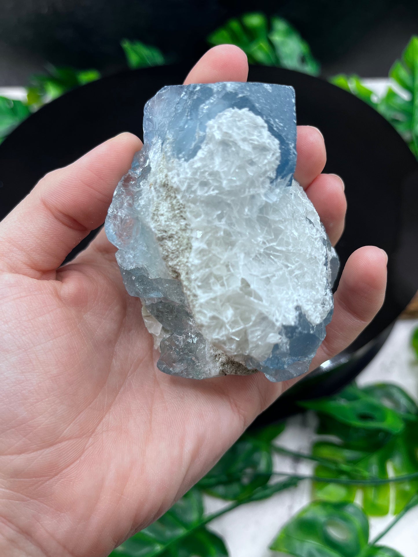 Quartz in Blue Fluorite