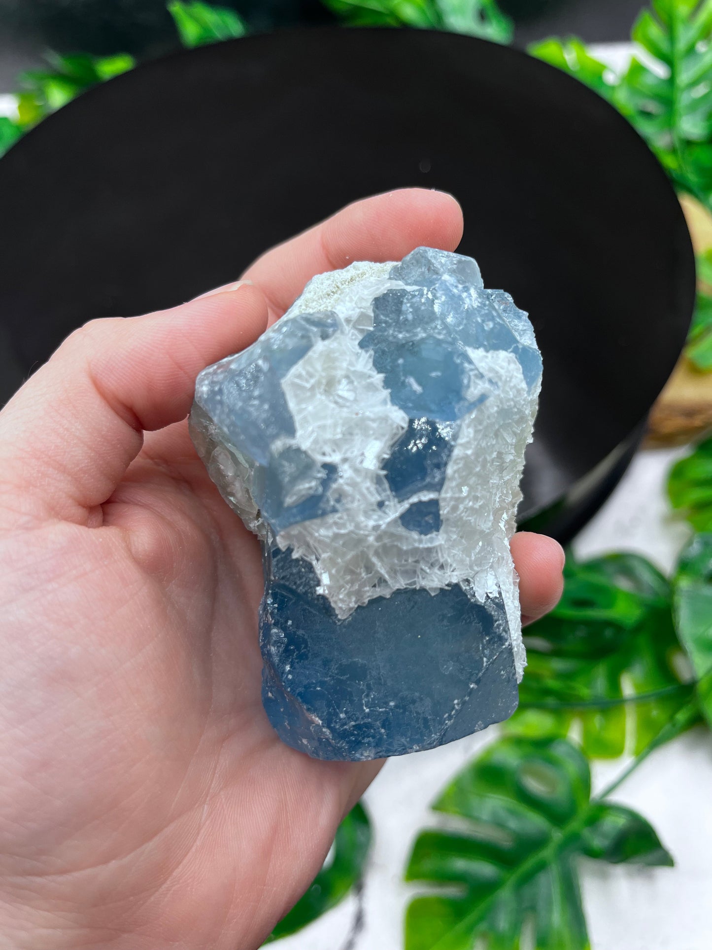 Quartz in Blue Fluorite