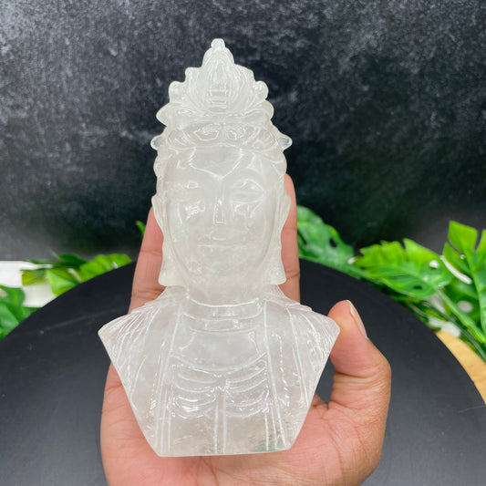 Clear Quartz Guanyin Bust