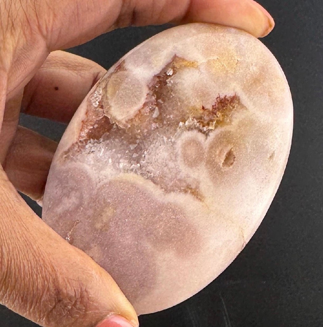Large HQ Pink Amethyst Palm Stone