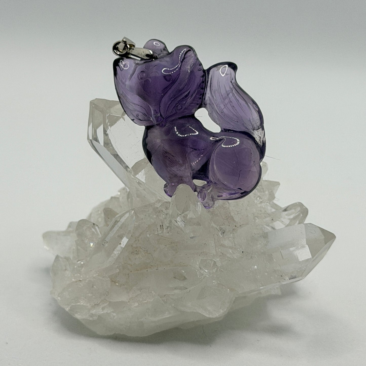 Bolivian Amethyst Fox Pendant