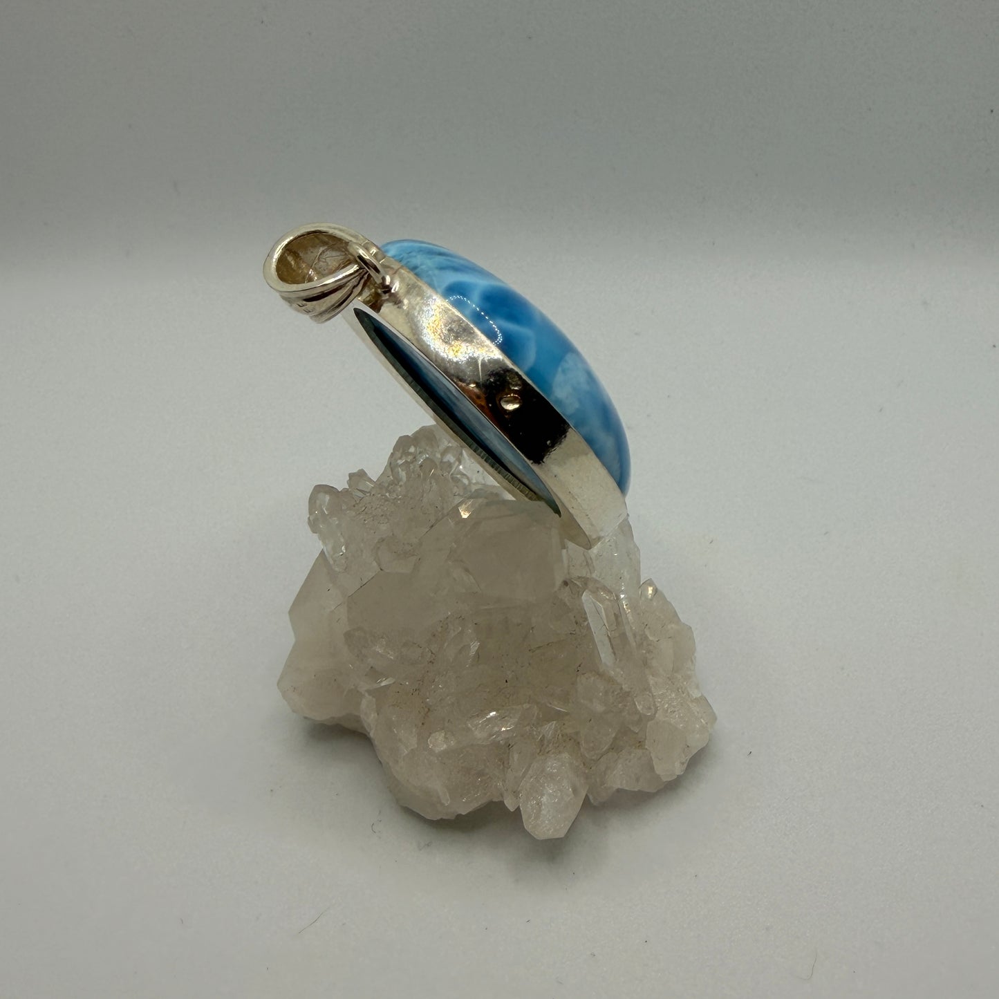 Larimar Round Turtle Pendant