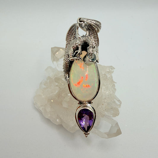 Gotland Dragon Amethyst Opal Pendant