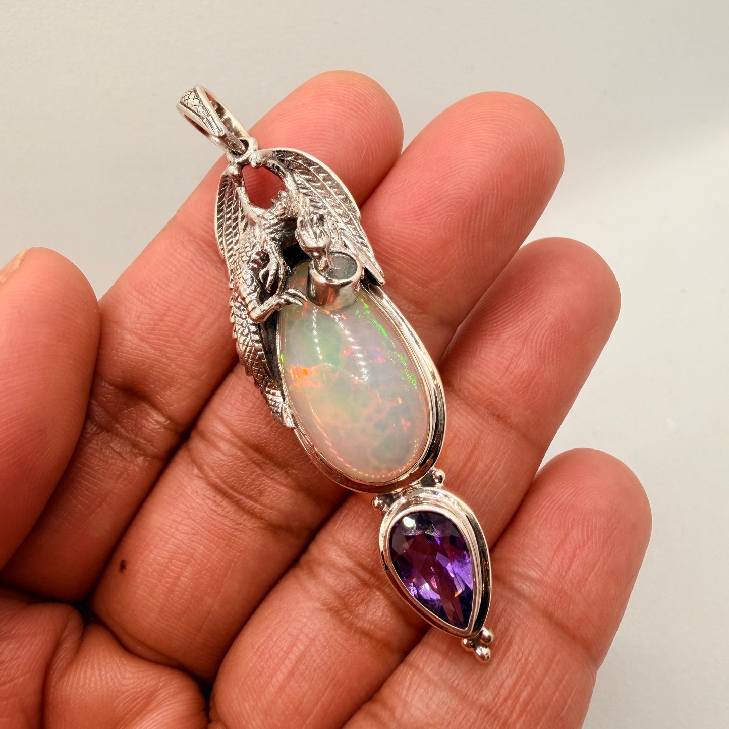 Gotland Dragon Amethyst Opal Pendant