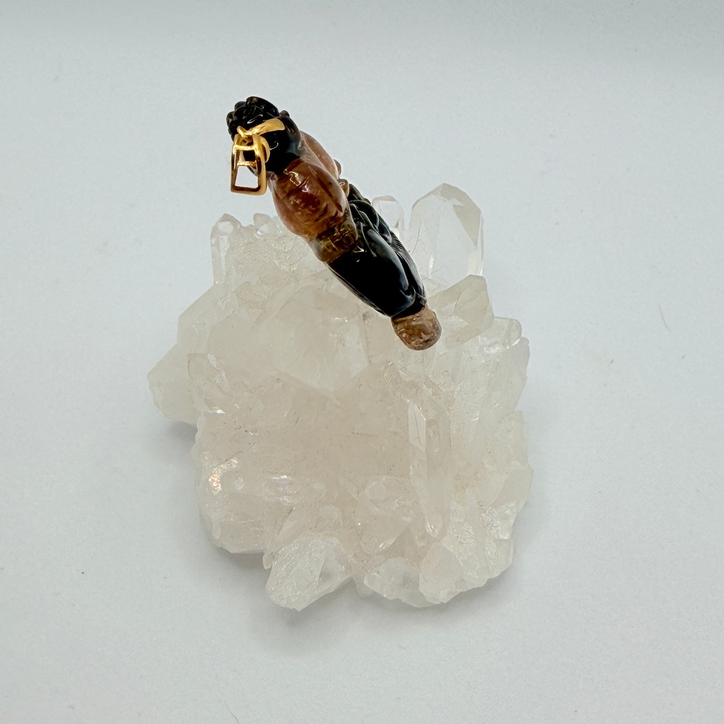 Watermelon Tourmaline Lotus Pendant with 12kt Heart Bail