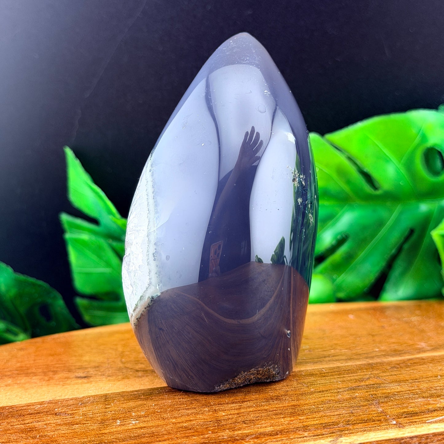 Druzy Amethyst in Agate Flame
