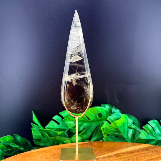 Smoky Quartz Teardrop in Stand
