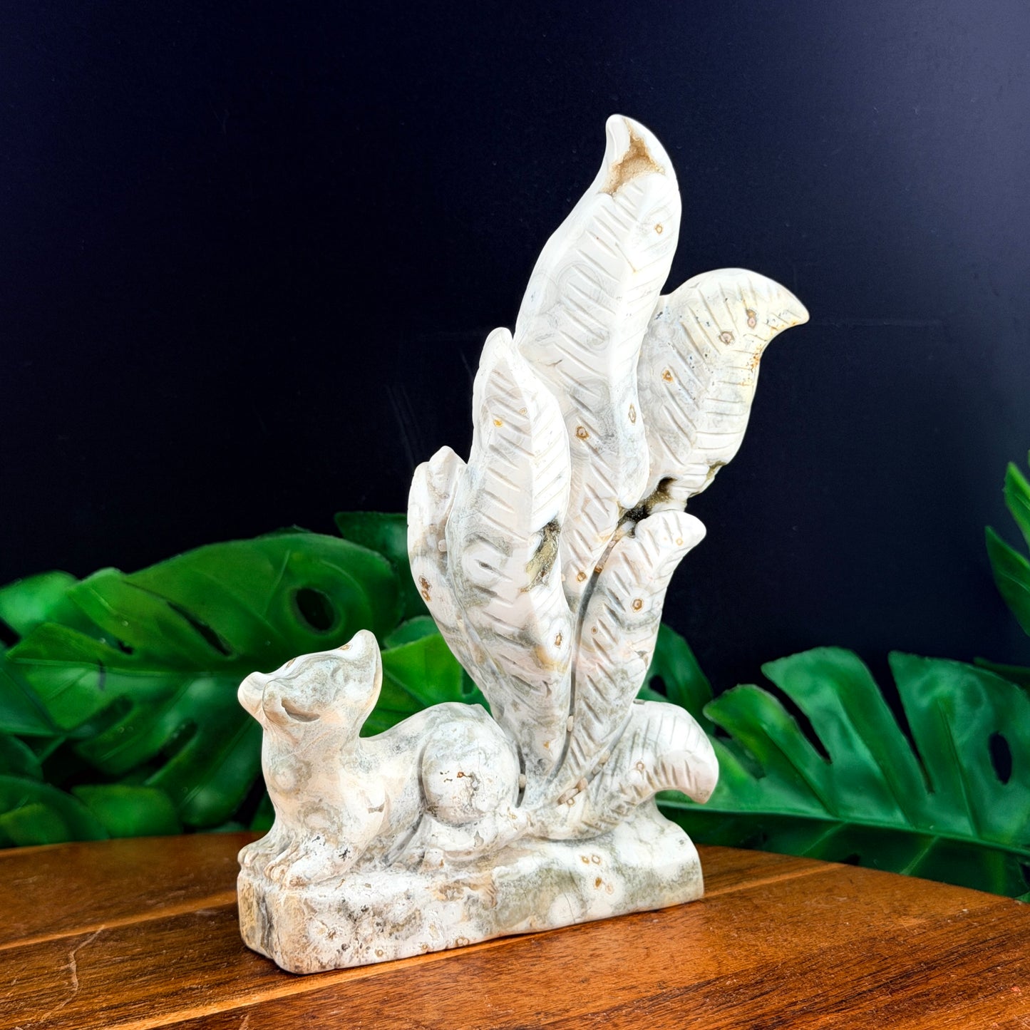 White Orbicular Jasper Nine Tail Fox