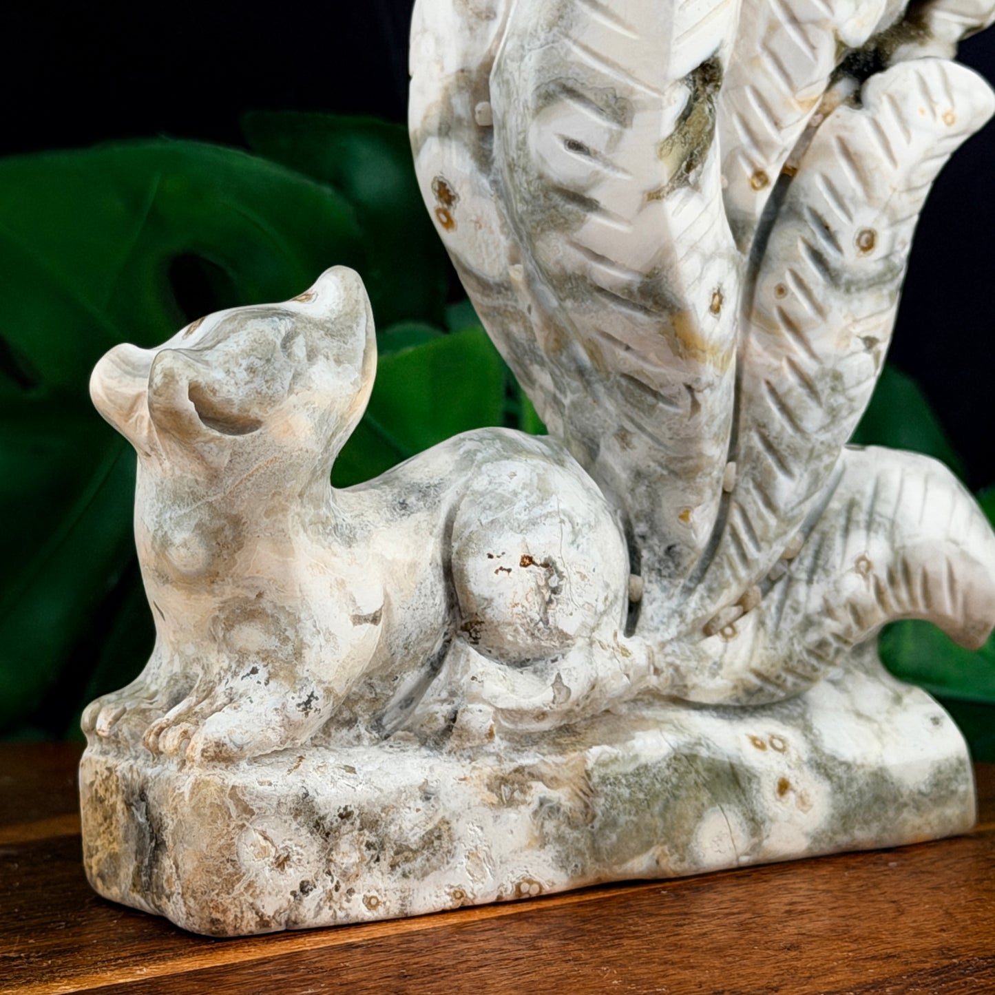 White Orbicular Jasper Nine Tail Fox