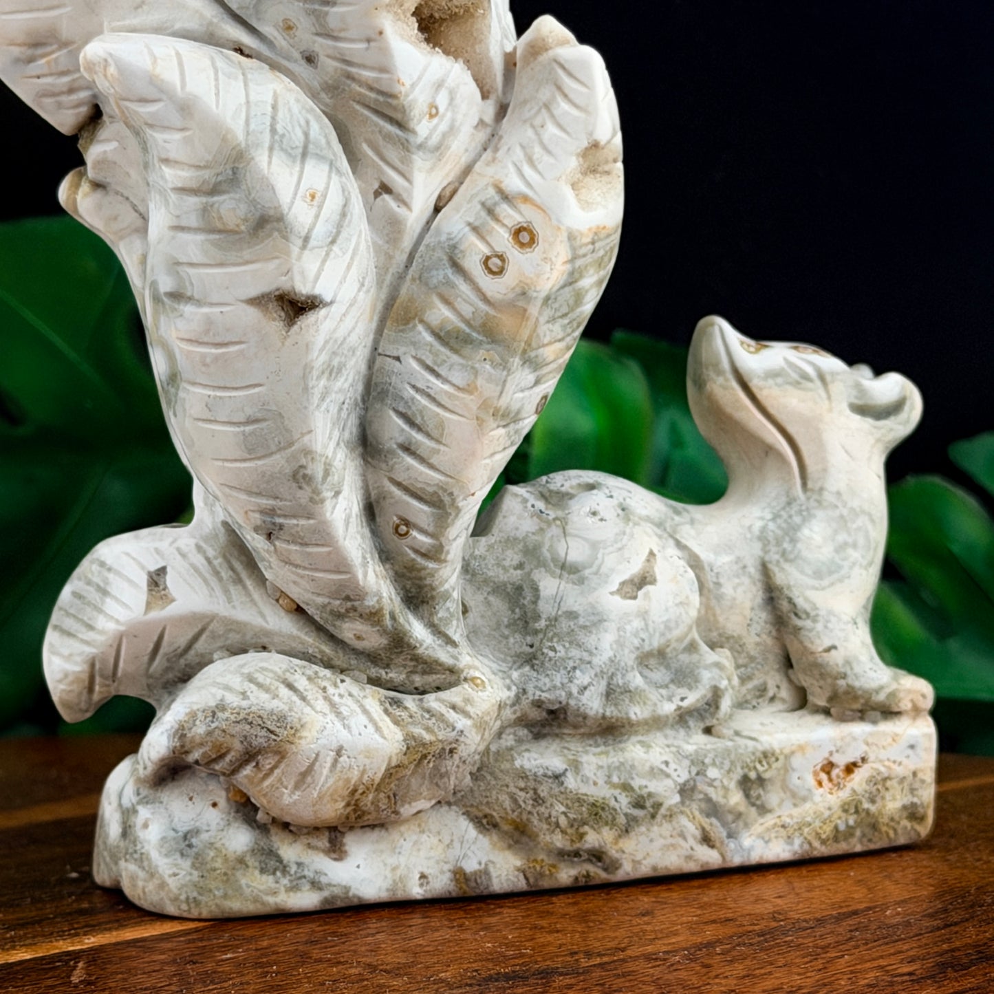 White Orbicular Jasper Nine Tail Fox