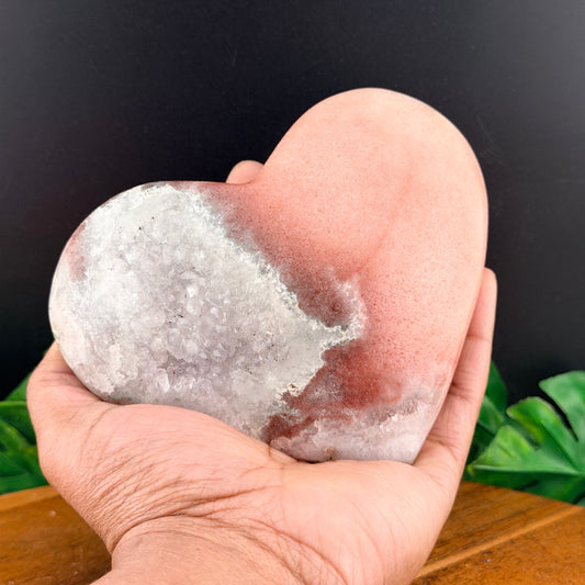 Pink Amethyst Druzy Heart