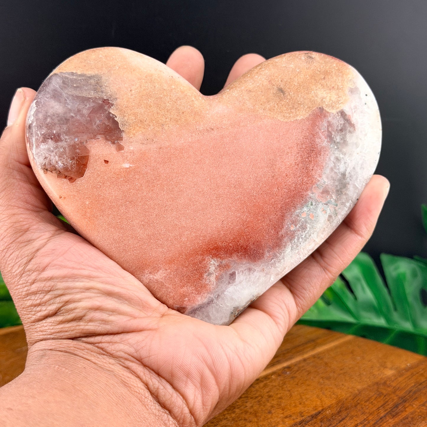 Pink Amethyst Druzy Heart