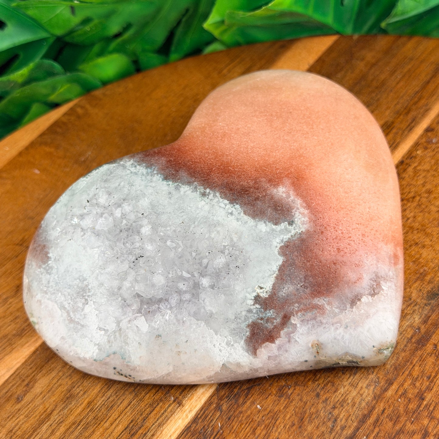 Pink Amethyst Druzy Heart