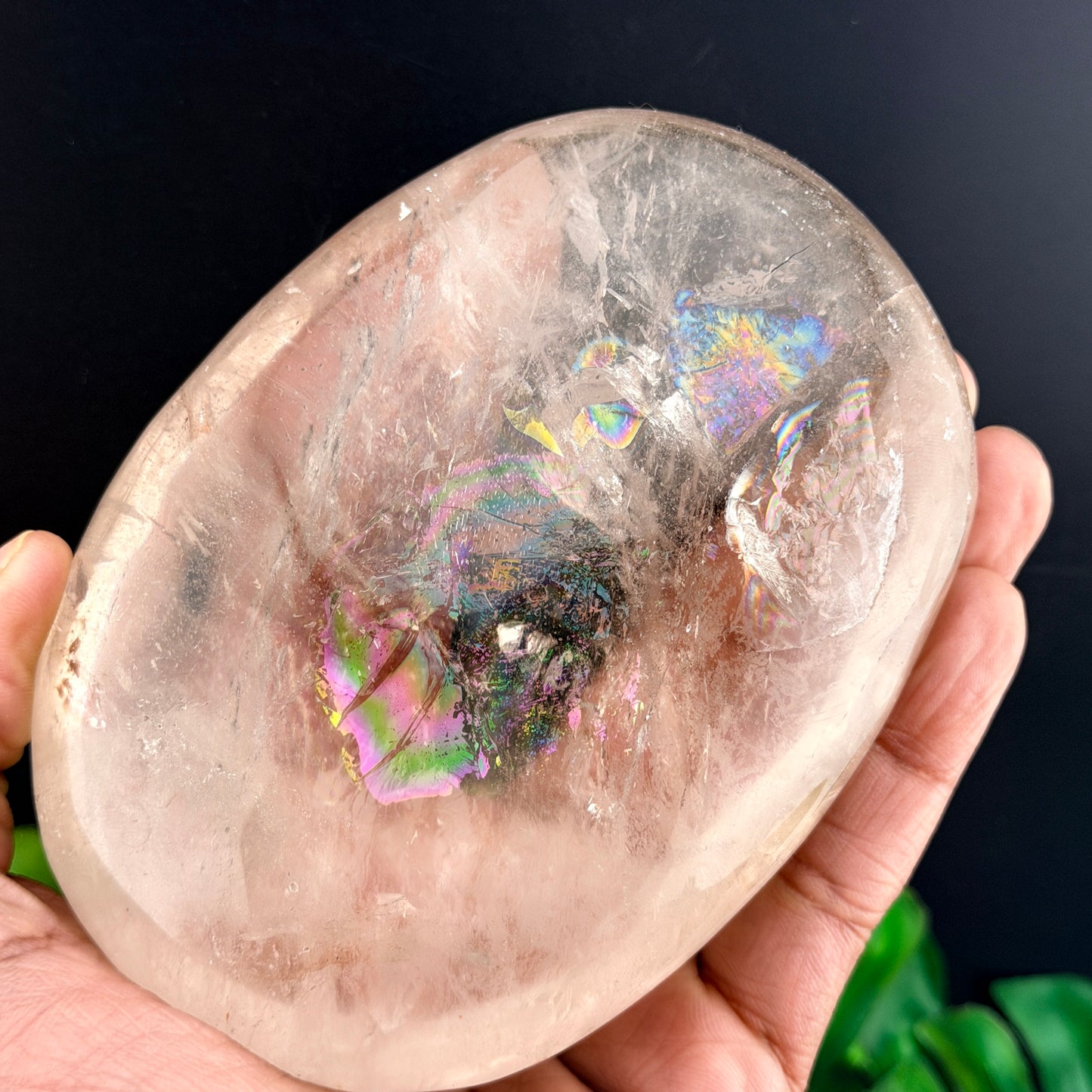 Smoky Quartz Gallet Palm Stone