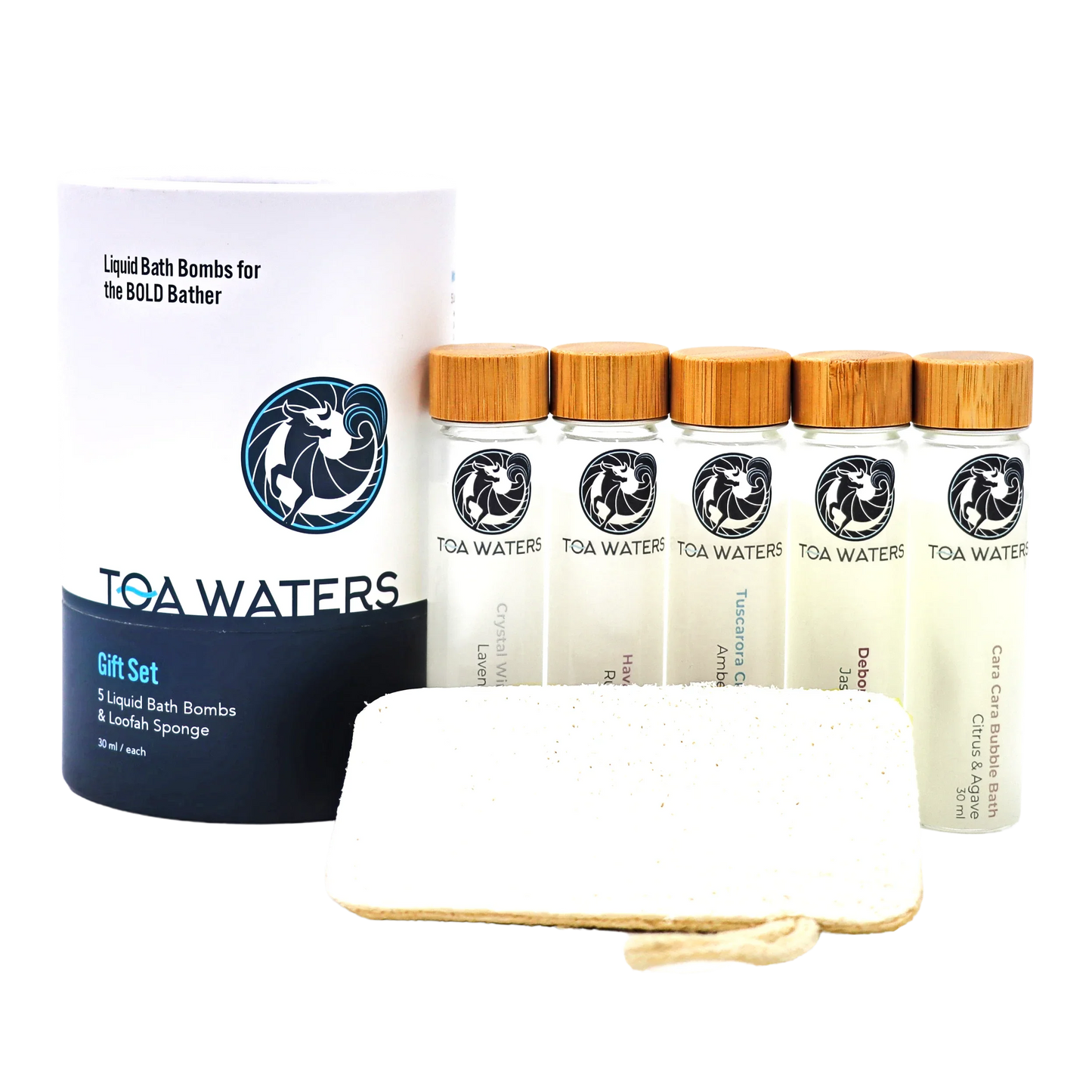 Liquid Bath Bombs and Loofah Sponge Gift Set