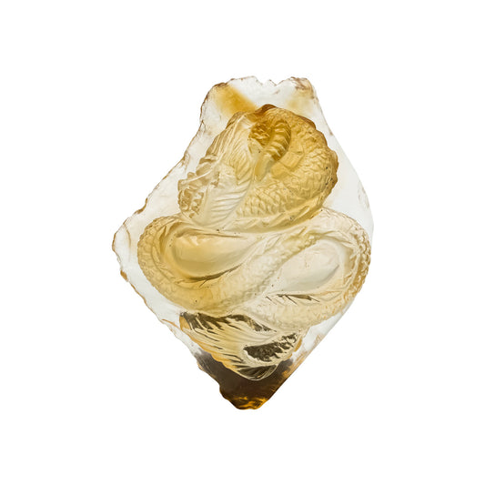Starborn Hand Carved Citrine Dragon 203 cts - 1 Piece