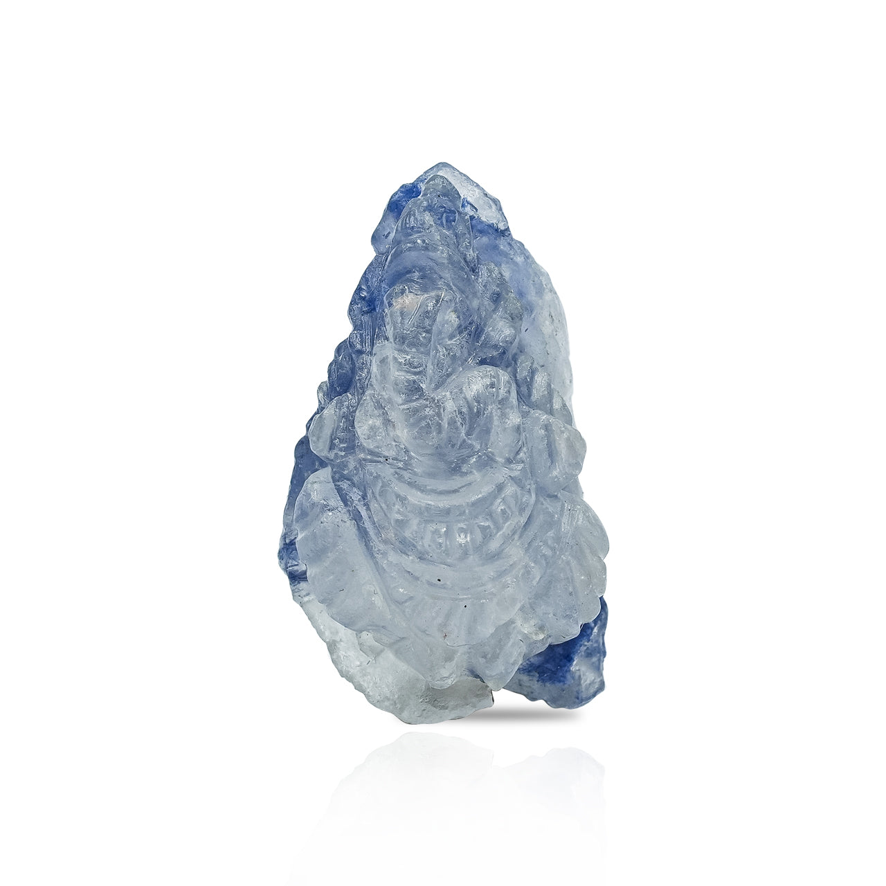 Starborn Blue Dumortierite in Quartz Crystal Ganesh Carving 39 cts - 1 Piece