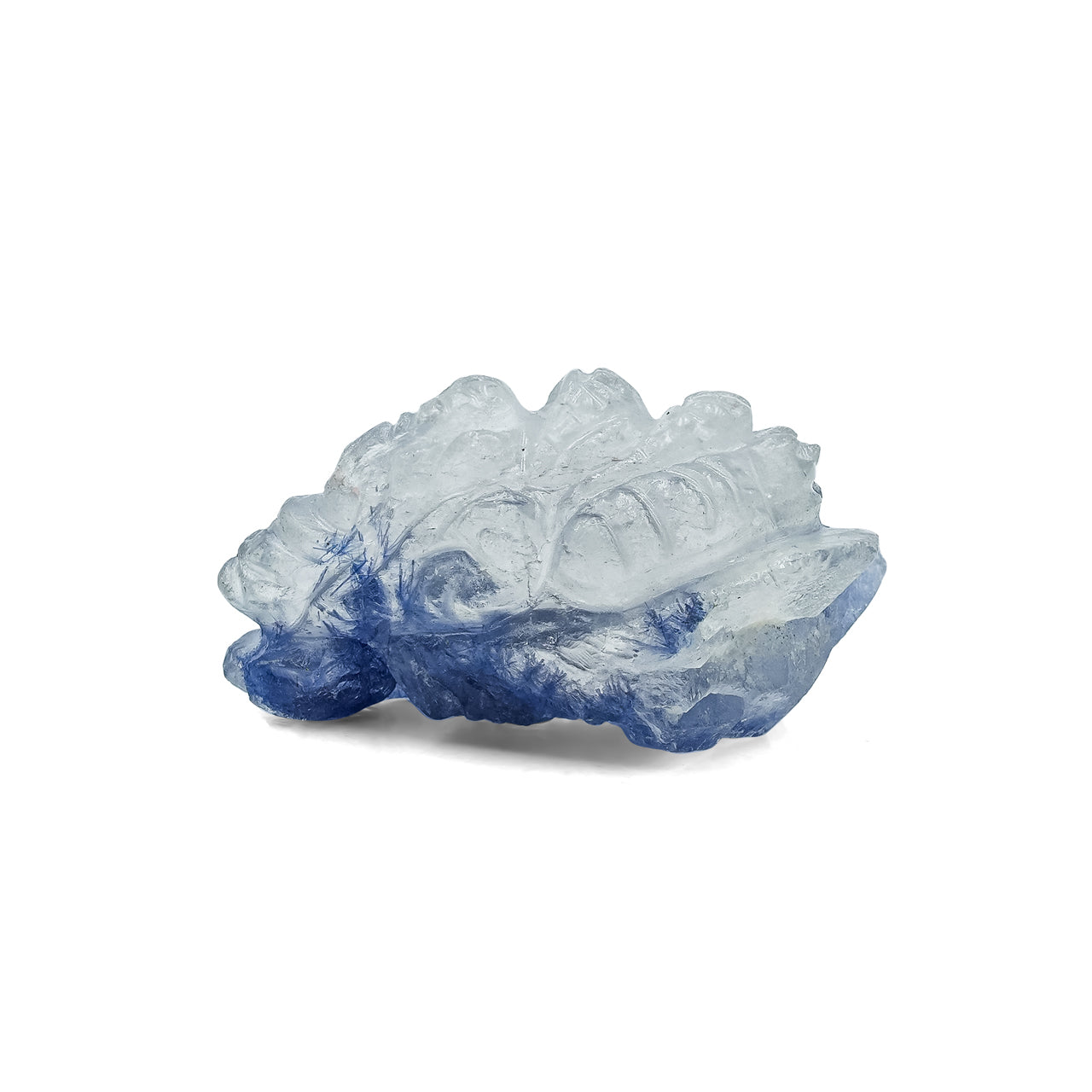 Starborn Blue Dumortierite in Quartz Crystal Ganesh Carving 39 cts - 1 Piece