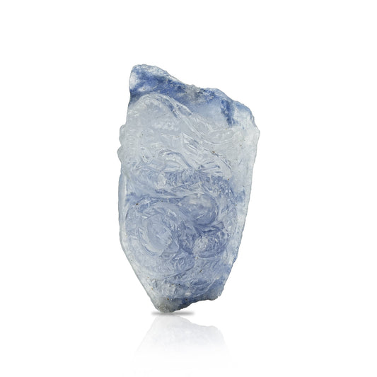 Starborn Blue Dumortierite in Quartz Crystal Dragon Carving 41 cts - 1  Piece
