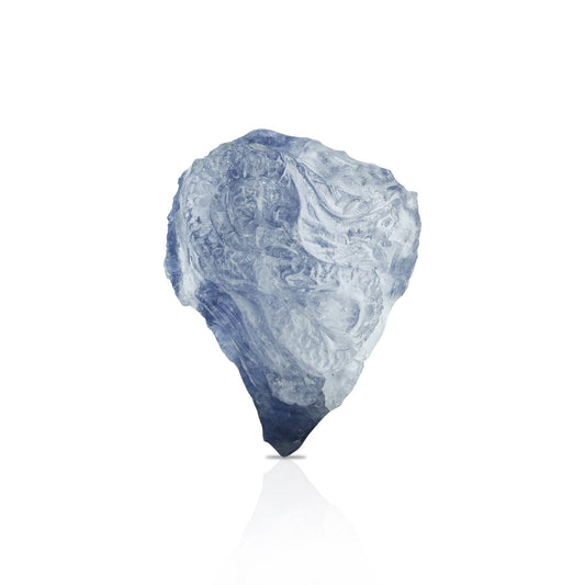 Starborn Blue Dumortierite in Quartz Crystal Dragon Carving 39 cts - 1 Piece