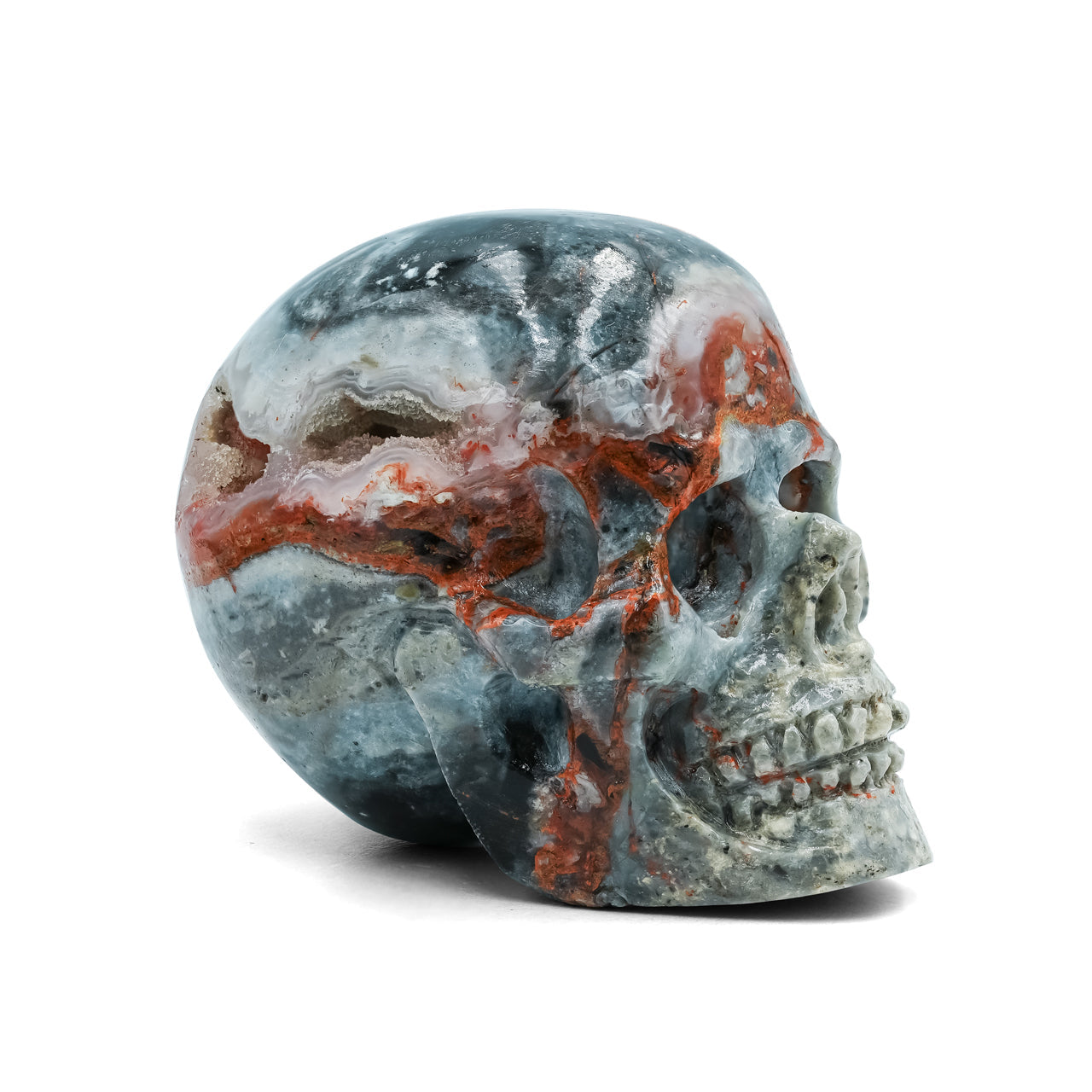 Starborn Hand Carved Magma Chalcedony Skull 918.5 cts - 1 Piece
