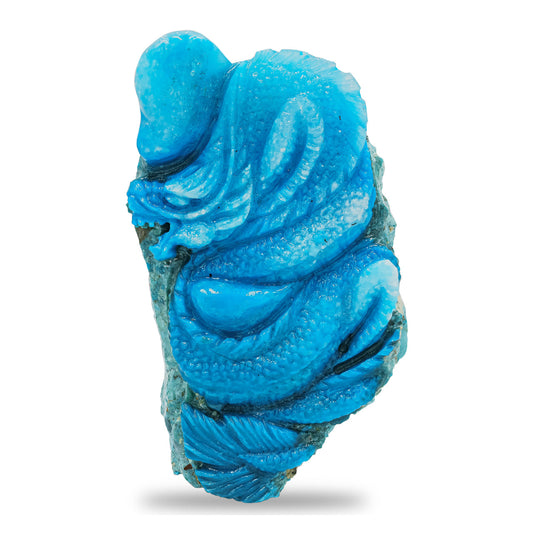 Starborn Hand Carved Peruvian Blue Opal Dragon 222 cts - 1 Piece