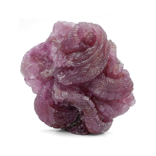 Starborn Hand Carved Pink Cobalto Calcite Dragon Carving 755 cts - 1 Piece