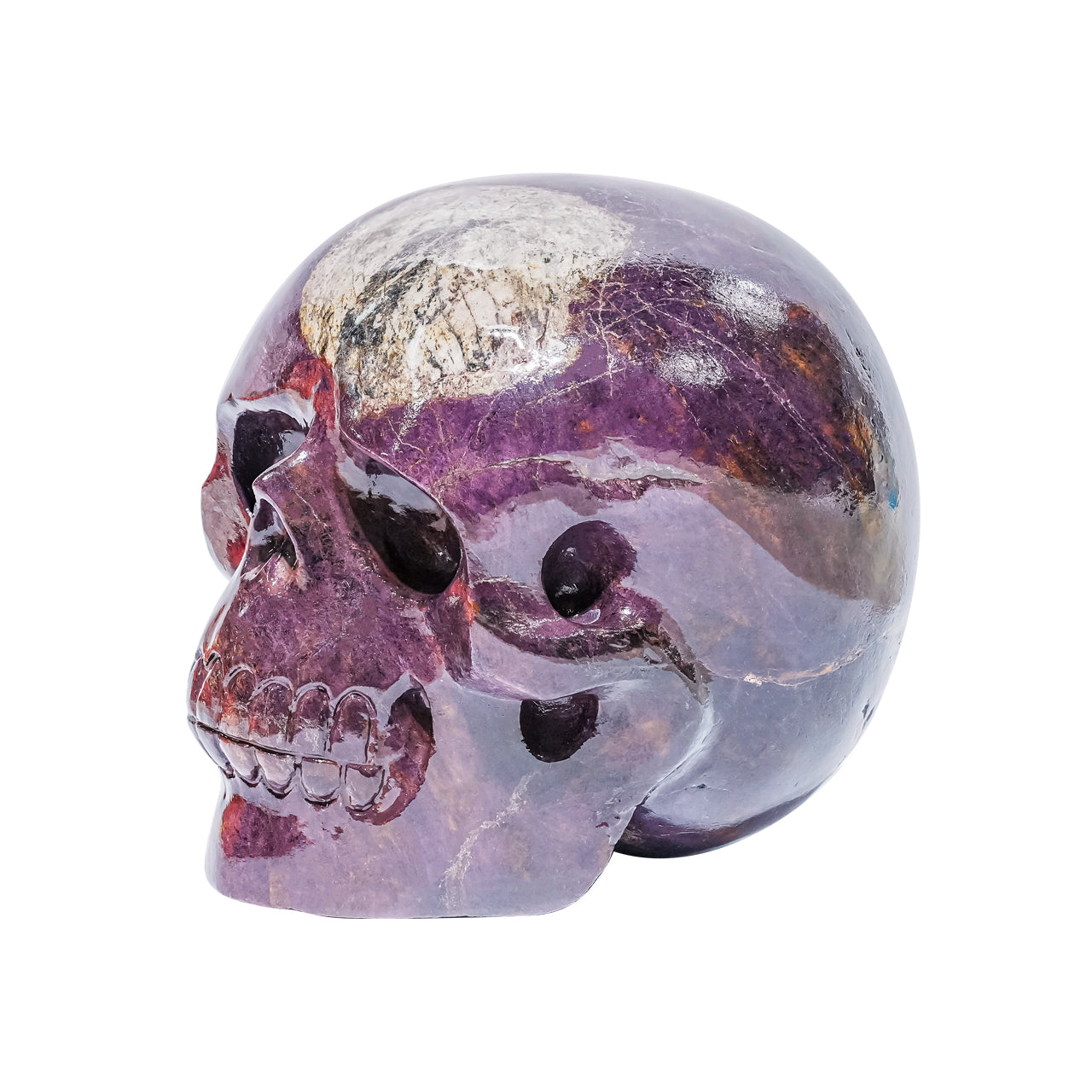 Starborn Hand Carved Purpurite Skull 4400 cts - 1 Piece
