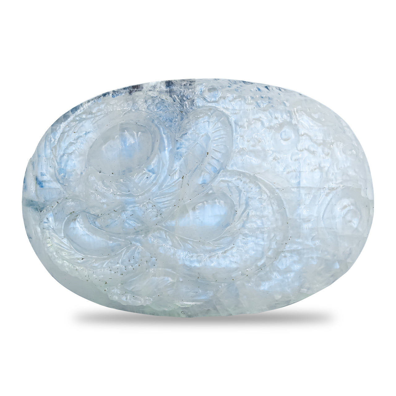 Starborn Rainbow Moonstone Dragon Carving 143 cts - 1 Piece