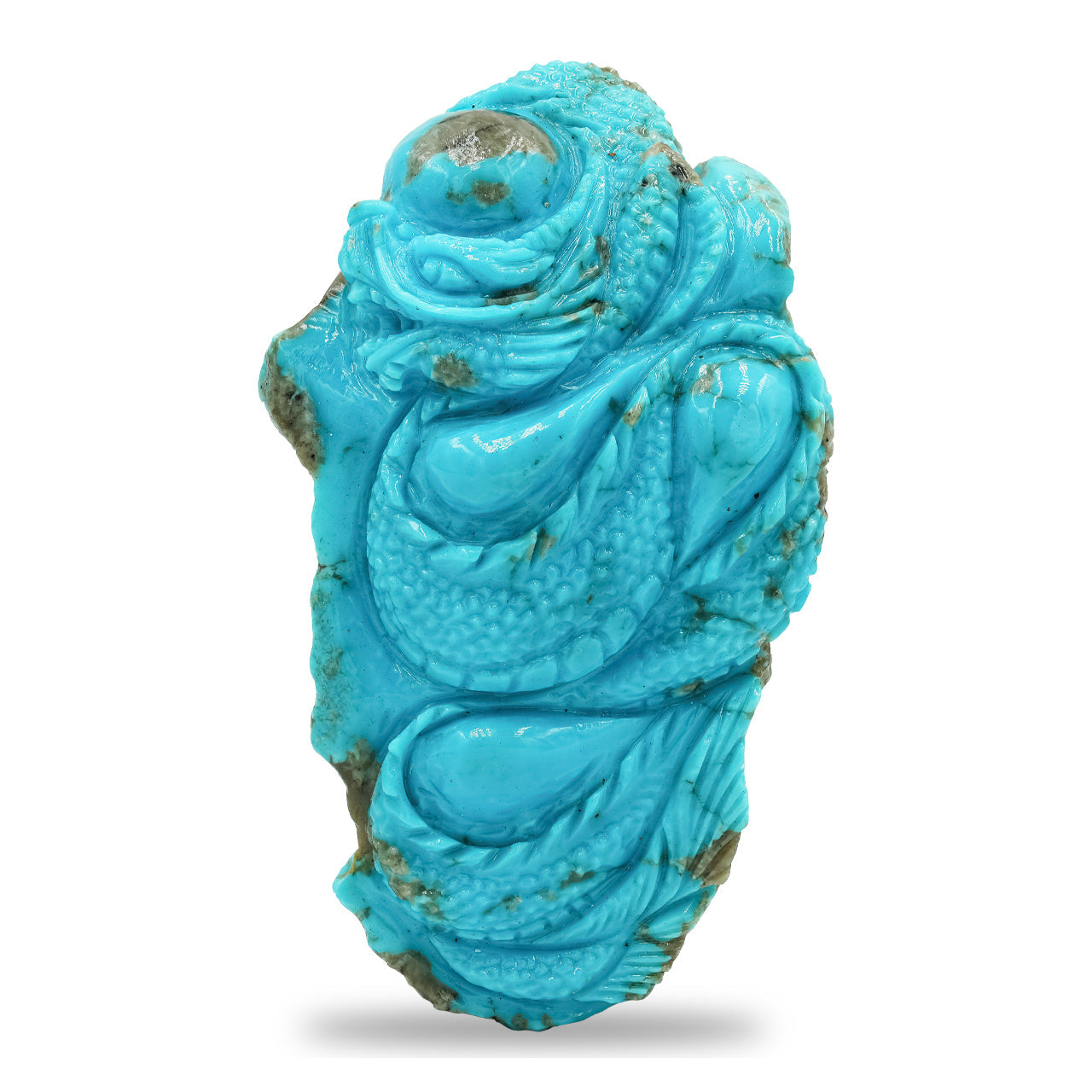 Starborn Hand Carved Turquoise Dragon (158.7ct) - 1 piece