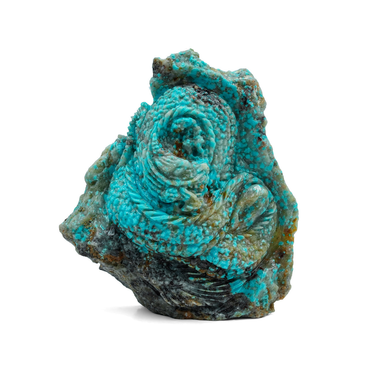 Starborn Hand Carved New Arizona Turquoise Dragon (496.5ct) - 1 Piece