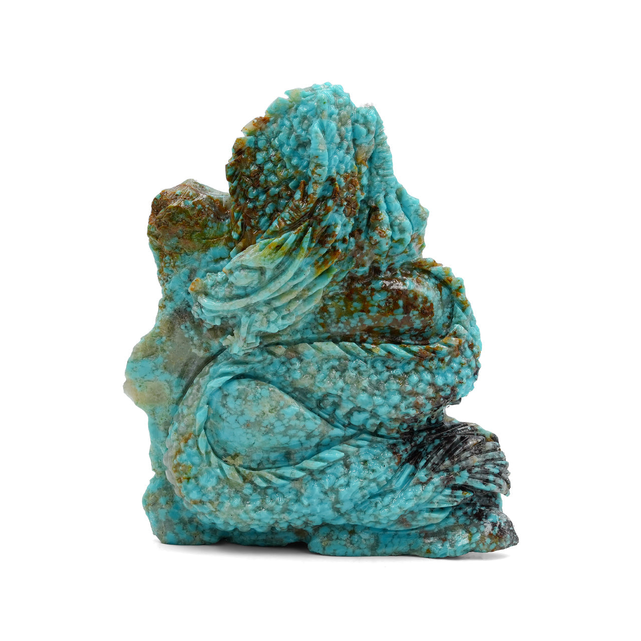Starborn Hand Carved New Arizona Turquoise Dragon (264.5ct) - 1 Piece