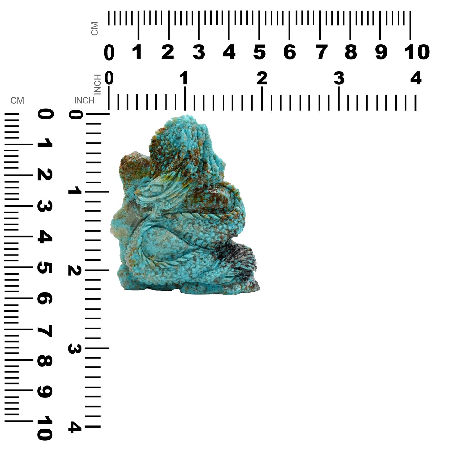 Starborn Hand Carved New Arizona Turquoise Dragon (264.5ct) - 1 Piece