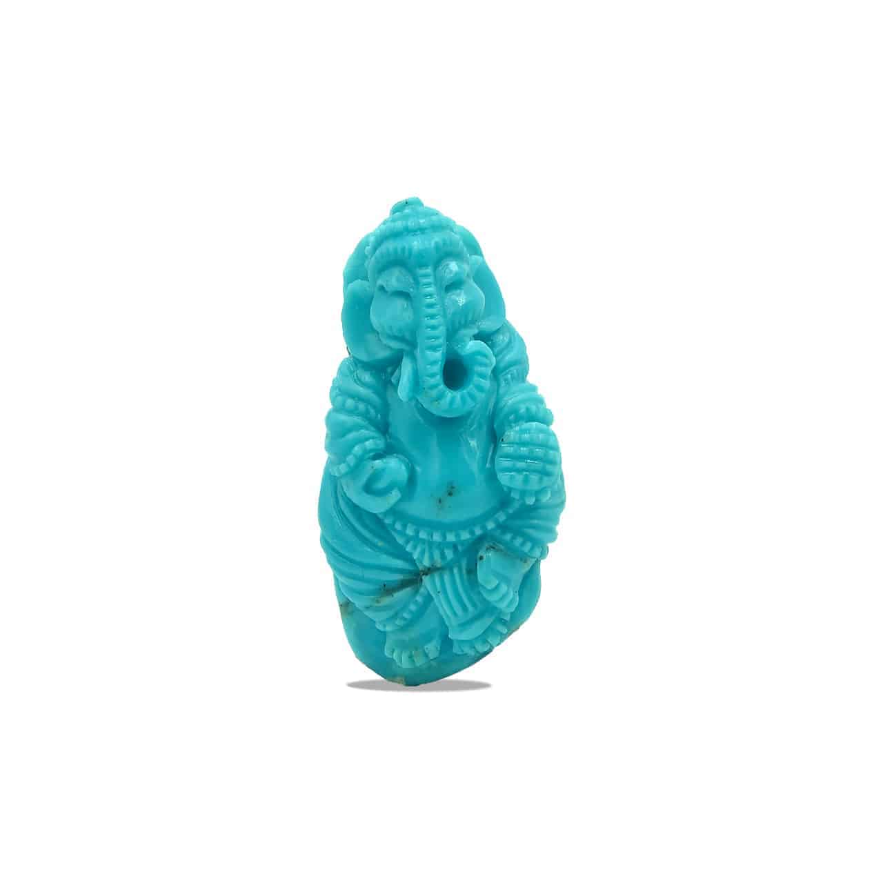 Hand Carved Turquoise Ganesh 50ct