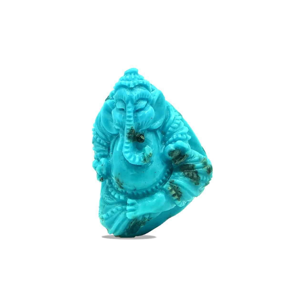 Starborn Hand Carved Turquoise Ganesh (48ct) - 1 Piece