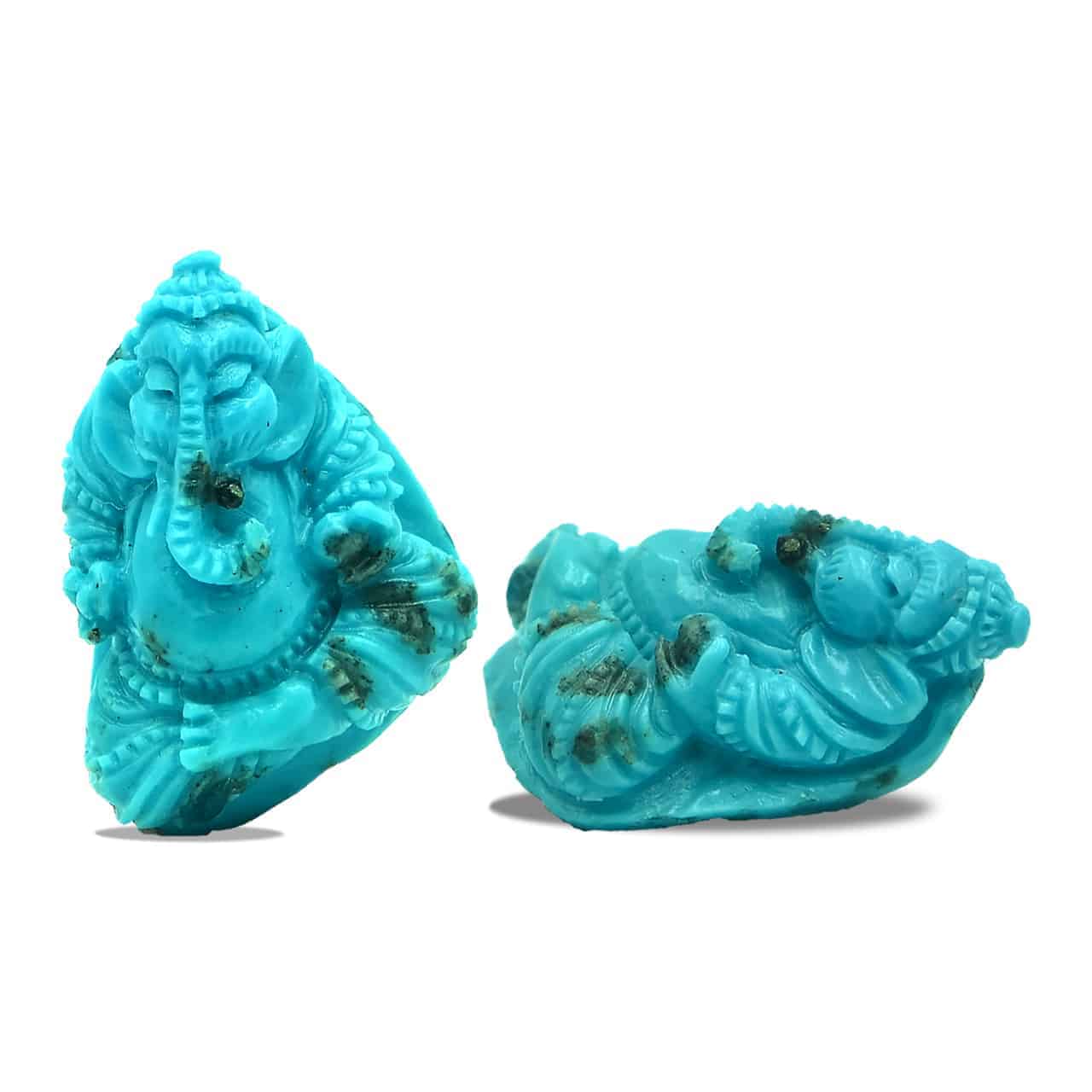 Starborn Hand Carved Turquoise Ganesh (48ct) - 1 Piece