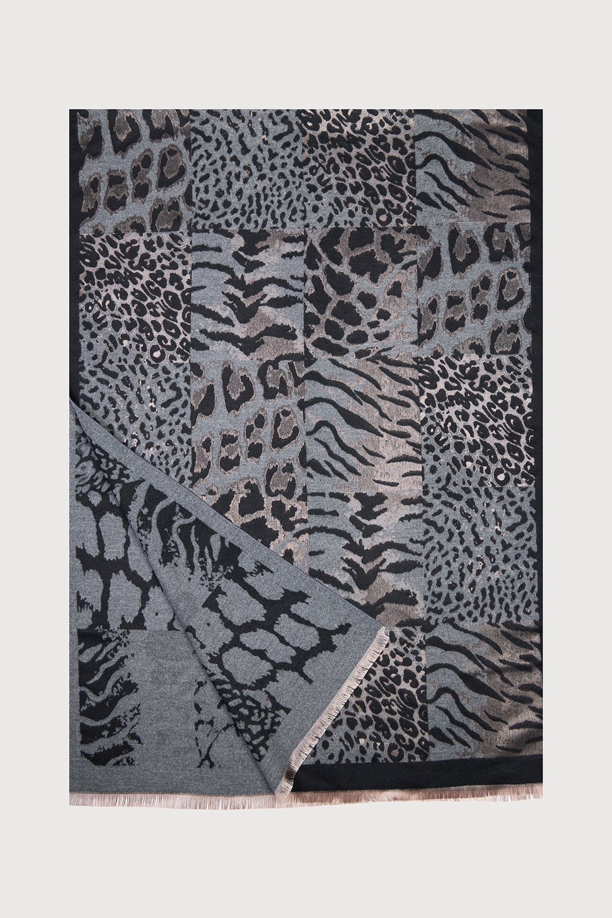Animal Print Reversible Scarf
